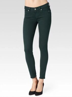 Paige Jeans Vertugo Skinny Dark Green Size 27
